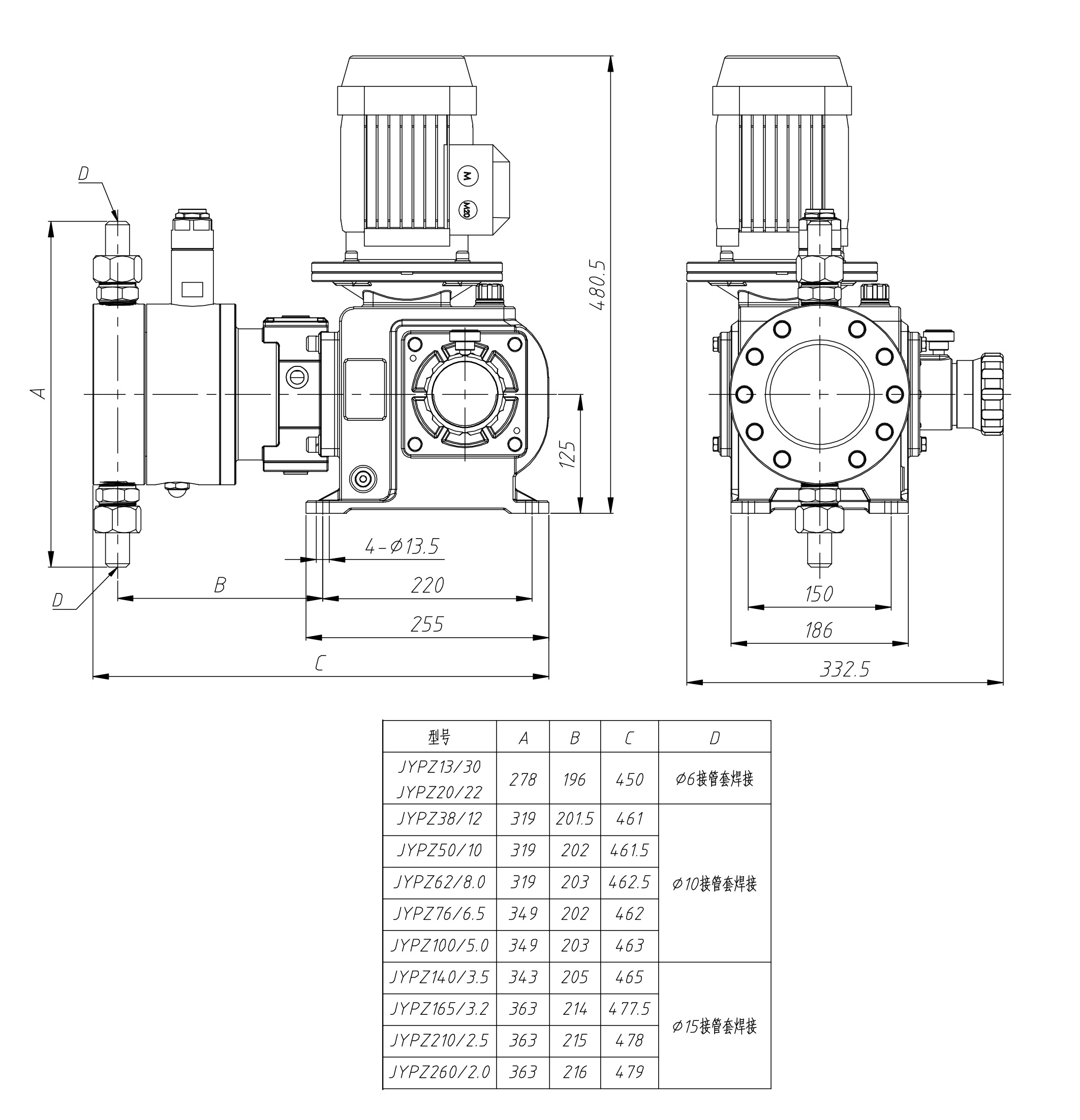 JYPZ外形圖(接管套）-Model